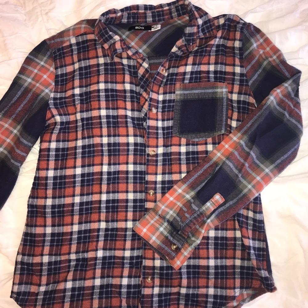 BDG Orange and Blue Flannel from Nordstrom